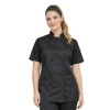 Bluza kucharska damska czarna krótki rękaw  roz.L – bluza kucharska – odzież gastronomiczna